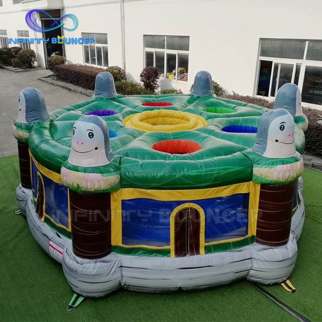 Outdoor interactive game inflatable human whack a mole
