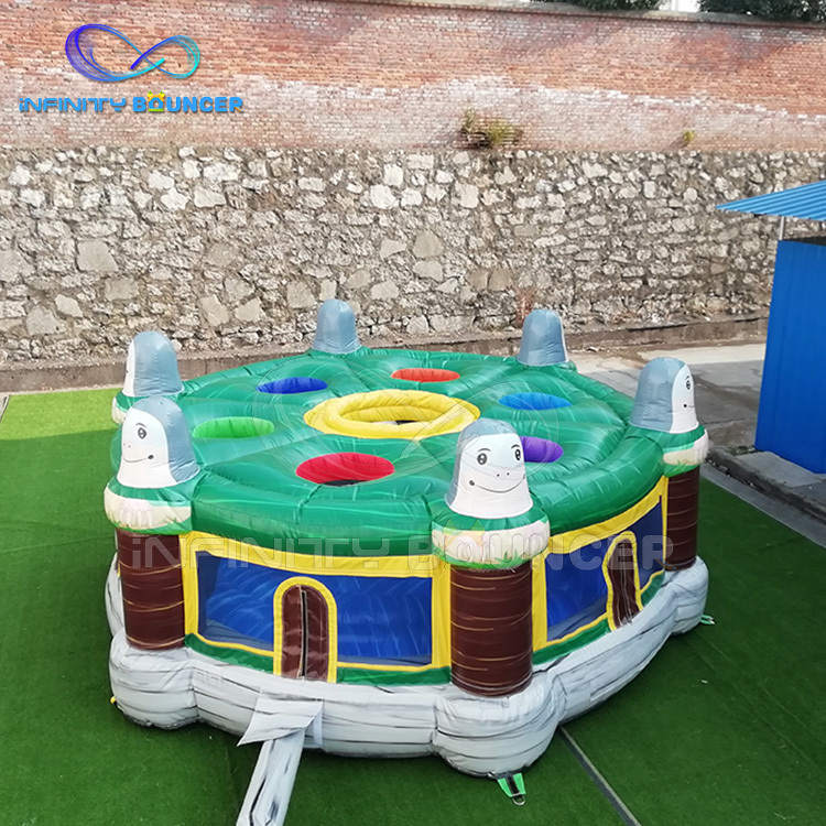 Outdoor interactive game inflatable human whack a mole