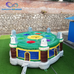 Outdoor interactive game inflatable human whack a mole