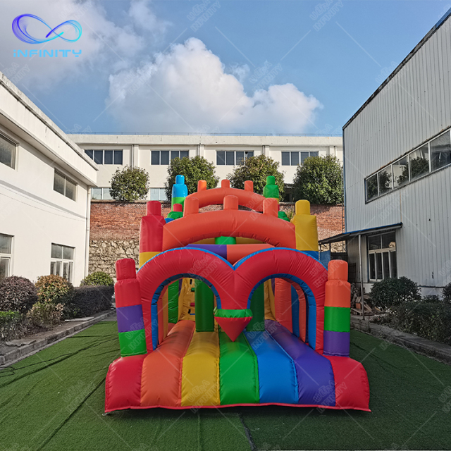 Colorful Funny Inflatable Obstacle Course Inflatable Slide Combo ...