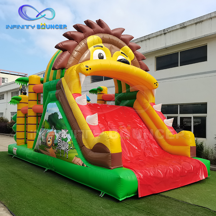 CE Approved Kids Inflatable Combo Lion Bounce Slide