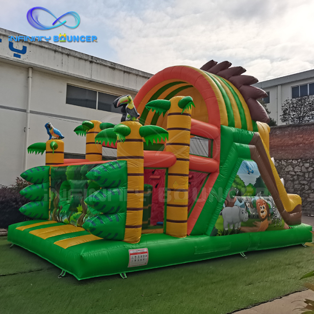 CE Approved Kids Inflatable Combo Lion Bounce Slide