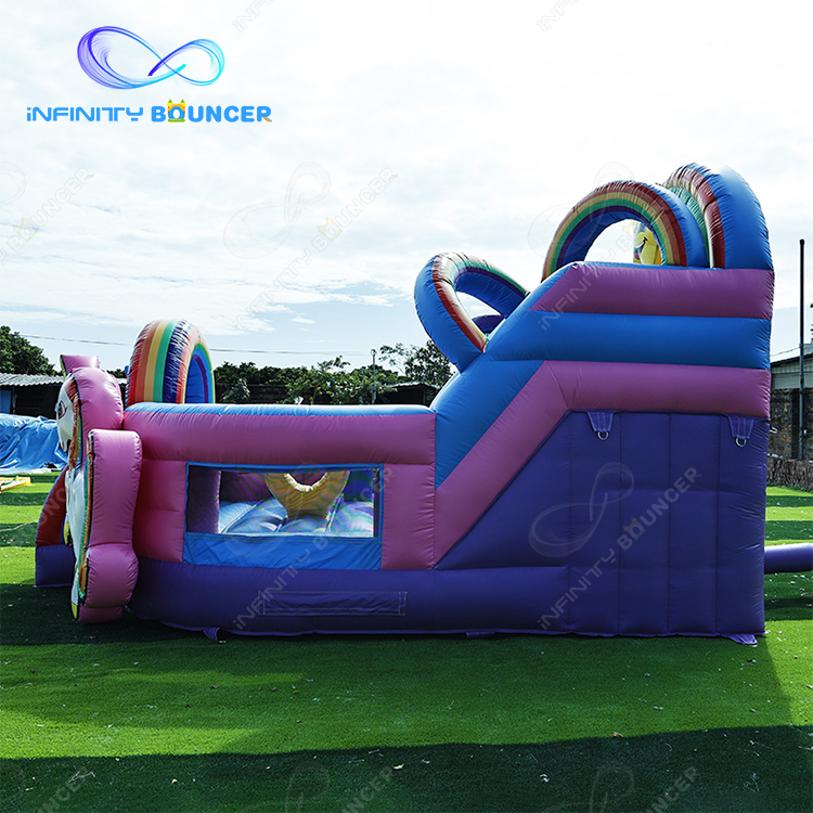 Outdoor Inflatable Unicorn Bouncy Castle With Slide Combo