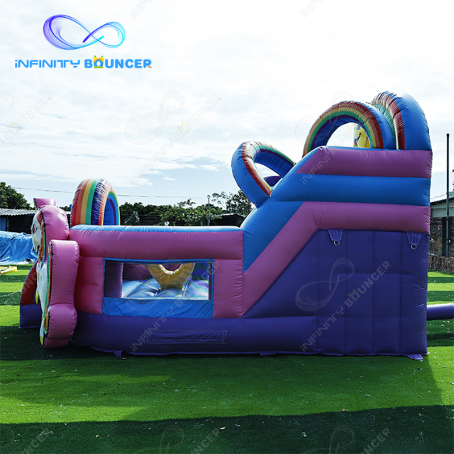 Outdoor Inflatable Unicorn Bouncy Castle With Slide Combo