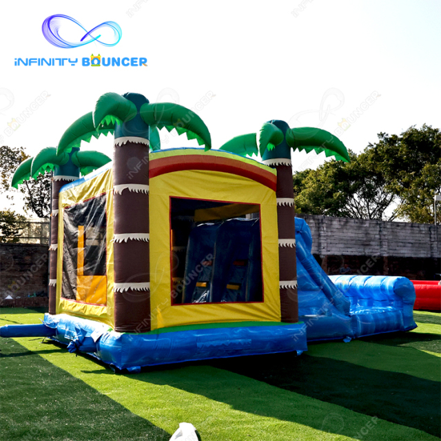 Jungle Design 5 in 1 Inflatable Combo With Slide