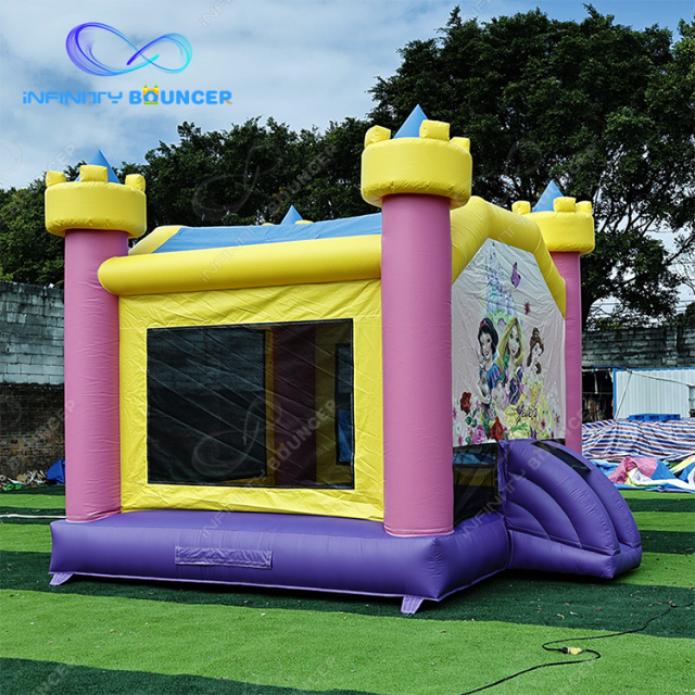 Princess theme pink inflatable bouncy castle for girls