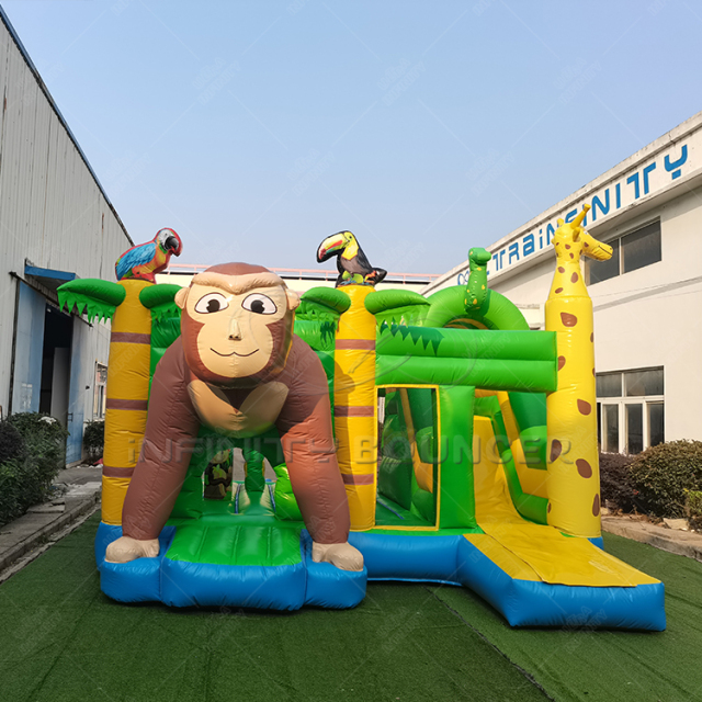 Wholesale Price Factory Direct sale Monkey Inflatable Combo With Slide Bounce House