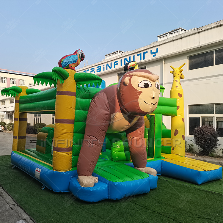 Wholesale Price Factory Direct sale Monkey Inflatable Combo With Slide Bounce House