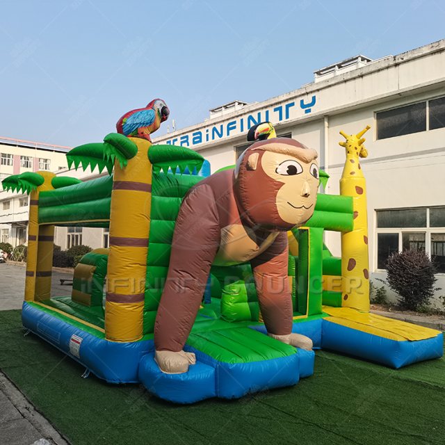 Wholesale Price Factory Direct sale Monkey Inflatable Combo With Slide Bounce House