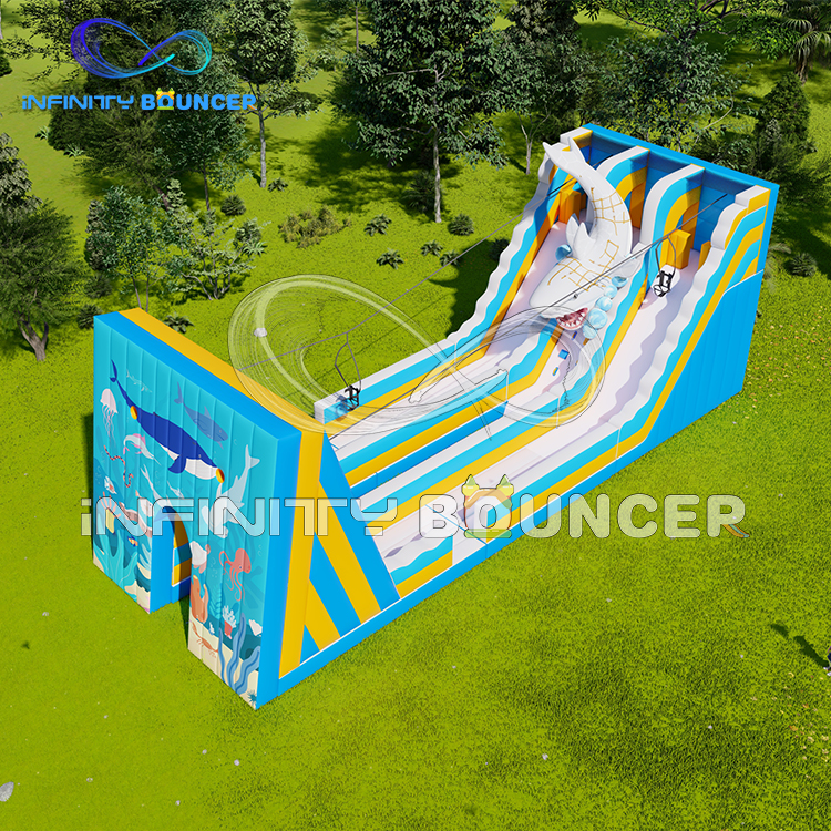 Outdoor Playground Ropeway Game Cableway Inflatable zipLine Slide