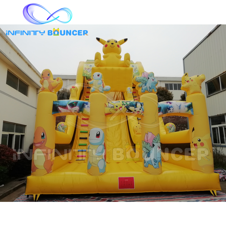 Pikachu Inflatable Land Slide | Cartoon Theme Inflatable Slide ...