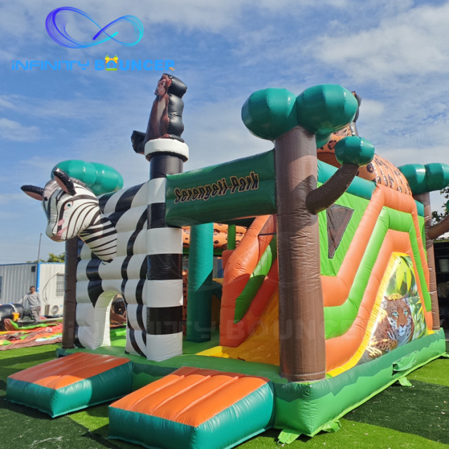 Zebra Theme Inflatable Combo | Bounce, Climb & Slide for Rentals | Infinity Bouncer