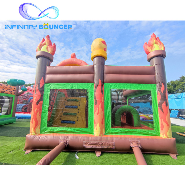 Flaming Pterosaur Inflatable Combo | Bounce, Climb & Slide | Infinity Bouncerpark