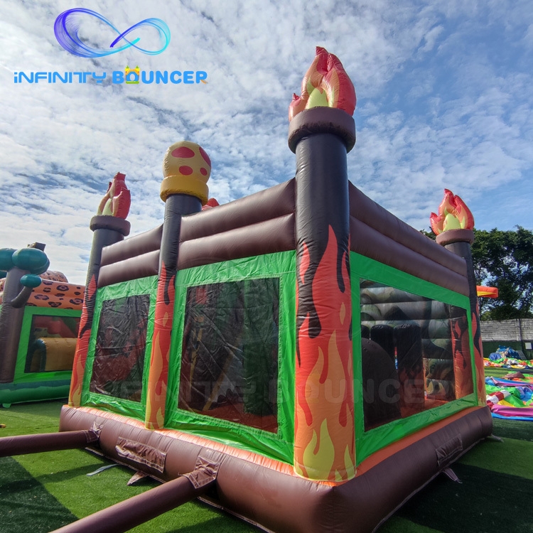 Flaming Pterosaur Inflatable Combo | Bounce, Climb & Slide | Infinity Bouncerpark