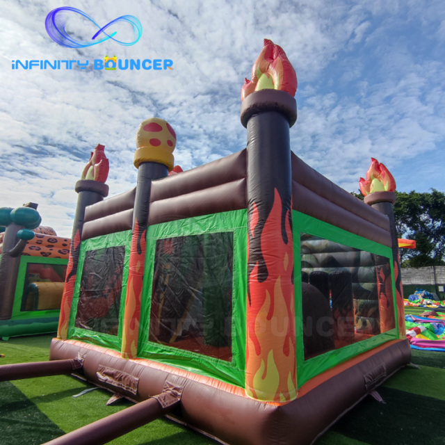 Flaming Pterosaur Inflatable Combo | Bounce, Climb & Slide | Infinity Bouncerpark