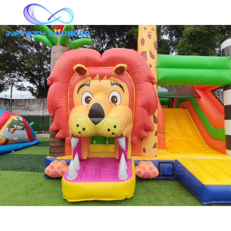 Jungle Lion Inflatable Combo | Bounce, Climb & Slide | Infinity Bouncerpark