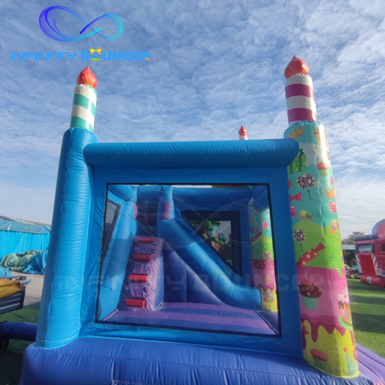 Birthday Cake 3-in-1 Candy Inflatable Combo | Slide & Bounce | Infinity Bouncepark