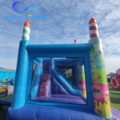 Birthday Cake 3-in-1 Candy Inflatable Combo | Slide & Bounce | Infinity Bouncepark