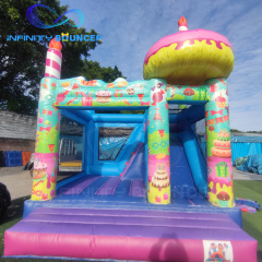 Birthday Cake 3-in-1 Candy Inflatable Combo | Slide & Bounce | Infinity Bouncepark