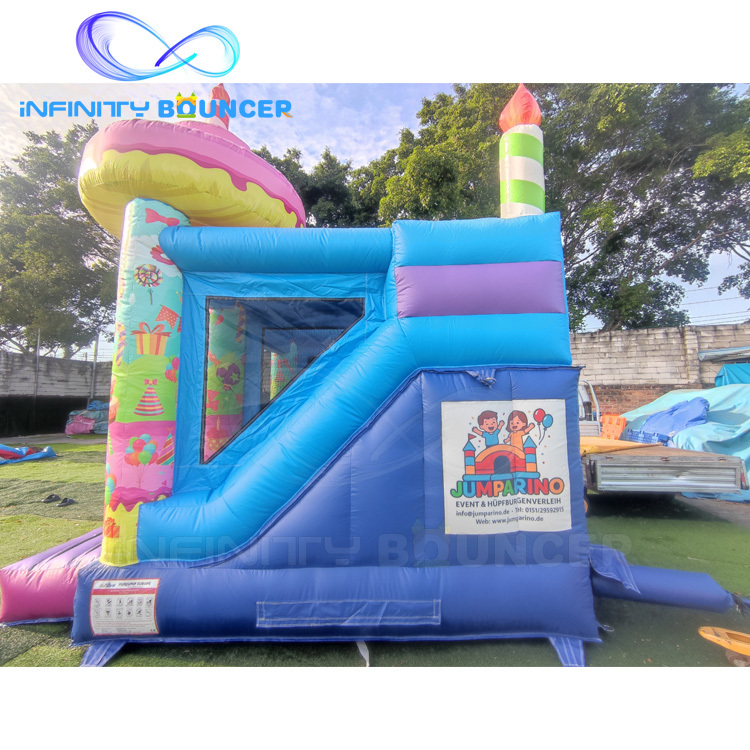 Birthday Cake 3-in-1 Candy Inflatable Combo | Slide & Bounce | Infinity Bouncepark