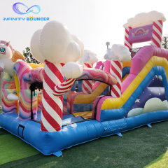 Rainbow Unicorn 4-in-1 | Inflatable Obstacle Course with Slide | Infinity Bouncer
