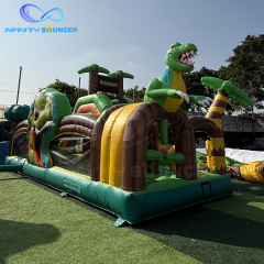Dinosaur Forest 4-in-1 Inflatable Obstacle Course | bounce & Slide | Infinity Bouncer