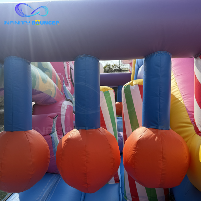 Rainbow Unicorn 4-in-1 | Inflatable Obstacle Course with Slide | Infinity Bouncer