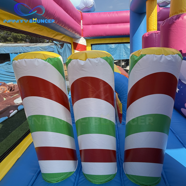 Rainbow Unicorn 4-in-1 Inflatable Bouncer | Slide & Obstacles | Infinity Bouncer