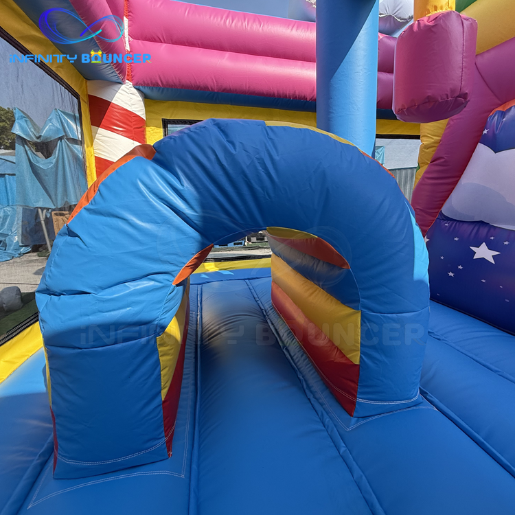 Rainbow Unicorn 4-in-1 Inflatable Bouncer | Slide & Obstacles | Infinity Bouncer
