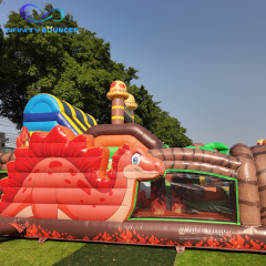 Dinosaur 4-in-1 Inflatable Obstacle Combo | Bounce & Slide | Infinity Bouncer