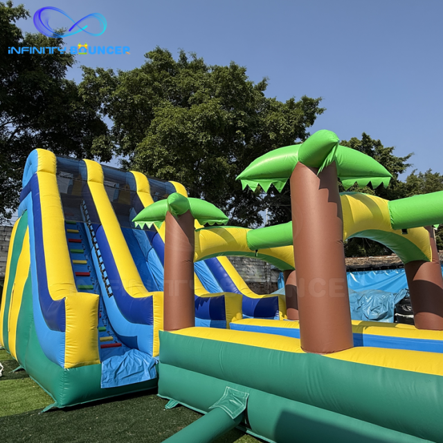 Large Jungle Theme Inflatable Water Slide | Parks & Rental Use | Infinity Bouncer