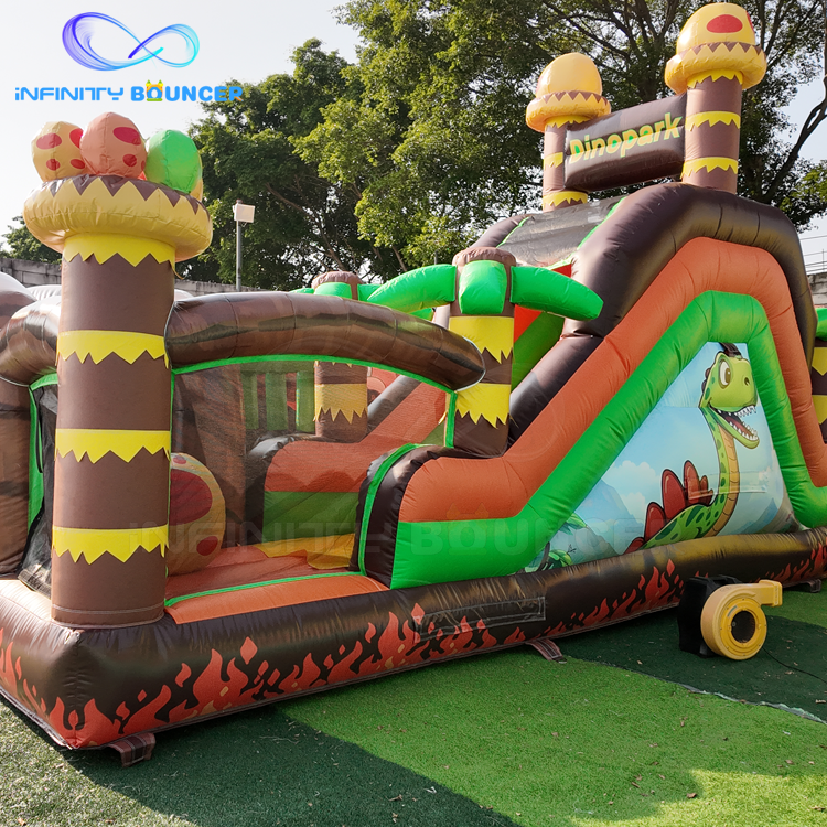Dinosaur 4-in-1 Inflatable Obstacle Combo | Bounce & Slide | Infinity Bouncer
