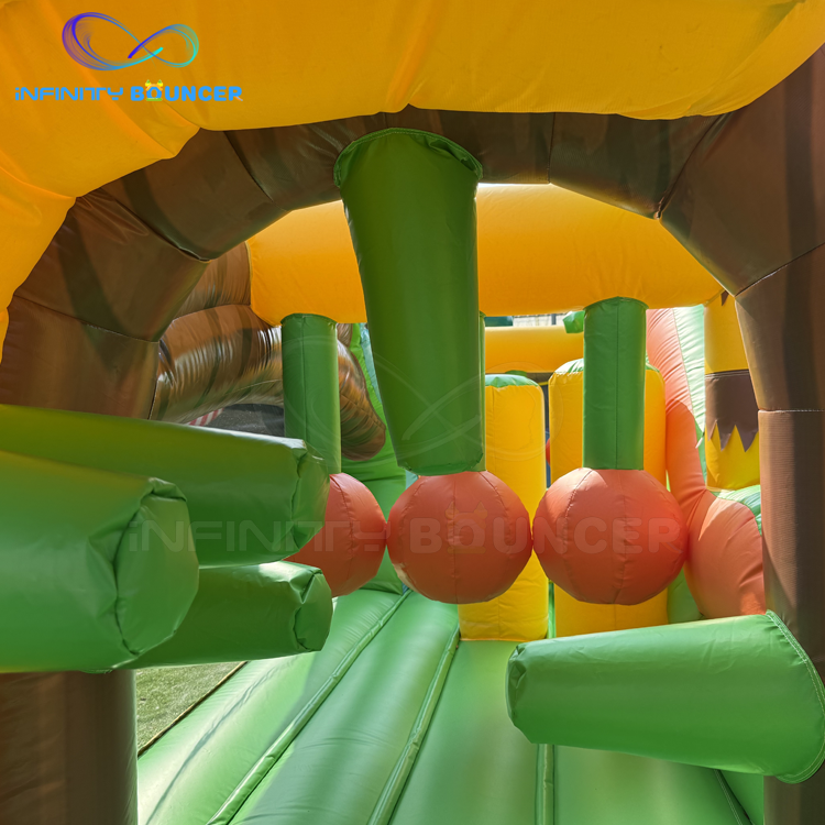 Dinosaur Forest 4-in-1 Inflatable Obstacle Course | bounce & Slide | Infinity Bouncer