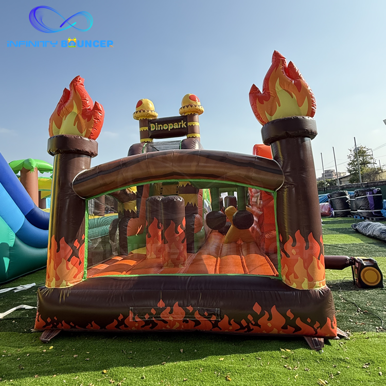 Dinosaur 4-in-1 Inflatable Obstacle Combo | Bounce & Slide | Infinity Bouncer