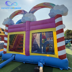 Rainbow Unicorn 4-in-1 Inflatable Bouncer | Slide & Obstacles | Infinity Bouncer