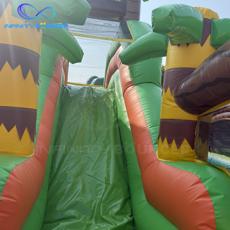 Dinosaur Forest 4-in-1 Inflatable Obstacle Course | bounce & Slide | Infinity Bouncer