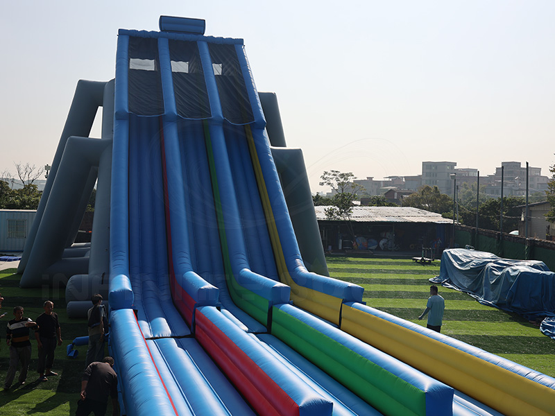 Front view of 9m inflatable water slide with safety features