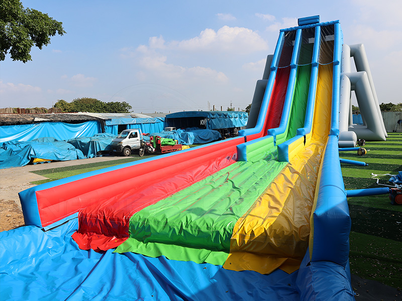 Landing area detail of custom inflatable water slide