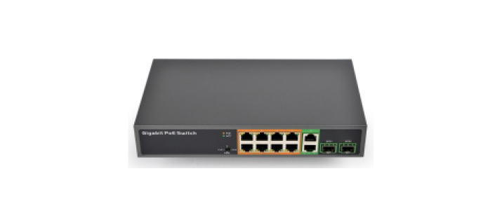 Anpviz PoE Switch, 8ch 100Mbps PoE Switch, Unmanaged, 8 Port 100Mbps PoE Switch, 2 Port uplink, IEEE802.3af/at Standard, 65W Total Power