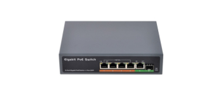 Anpviz PoE Switch, 4ch Gigabit PoE Switch, Unmanaged, 4 Port Gigabit Switch, 2 Port uplink, IEEE802.3af/at Standard