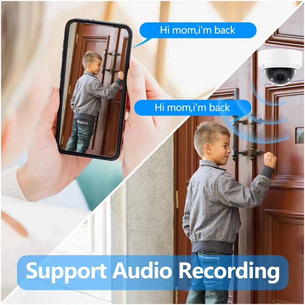 5MP IP Camera 4X Zoom Camera Support Human Vehicle Detection 30m IR Distance Built in Mic H.265 IP66