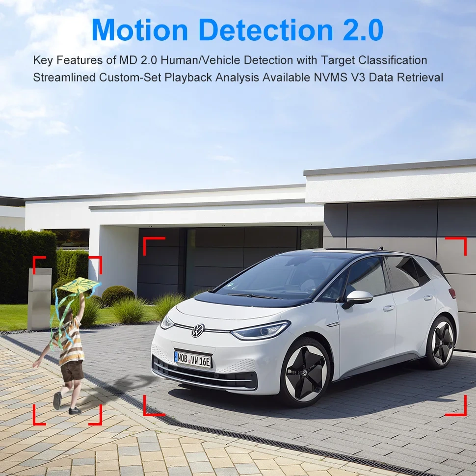 HK OEM 4K 8MP IP Camera Security Bullet POE Outdoor Camera VCA Human/Vehicle Detection IR&Color Dual-Light Alarm WDR H.265+ IP67
