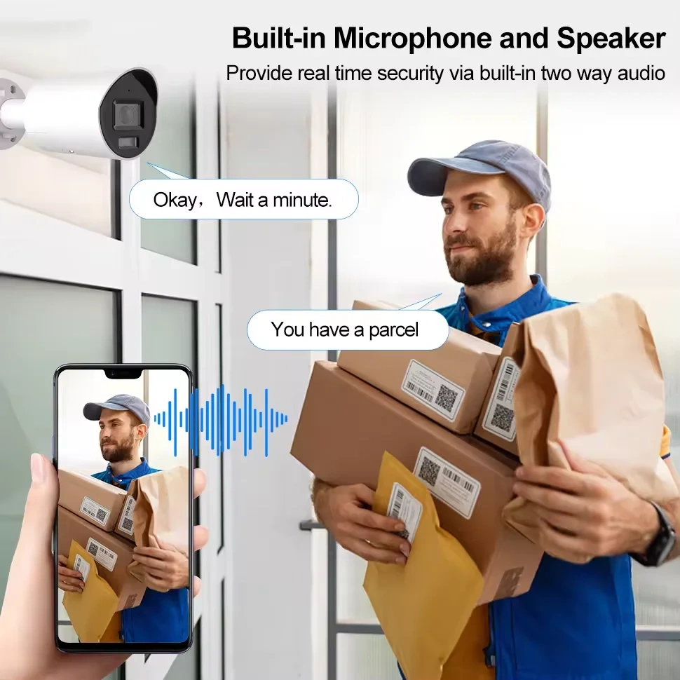 HK OEM 4K 8MP IP Camera Security Bullet POE Outdoor Camera VCA Human/Vehicle Detection IR&Color Dual-Light Alarm WDR H.265+ IP67