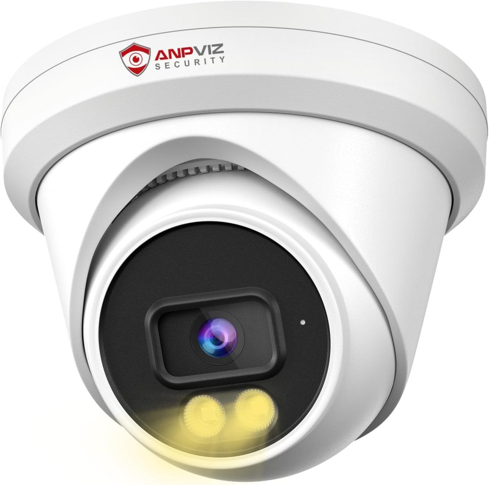 Anpviz 5MP PoE IP Camera, Built-in Mic, 512GB SD Slot, PoE Security Camera Outdoor Indoor, Smart Color Night Vision 100ft, Human & Vehicle Detection, Dome IP Camera, IP66, NDAA Compliant (U Series)