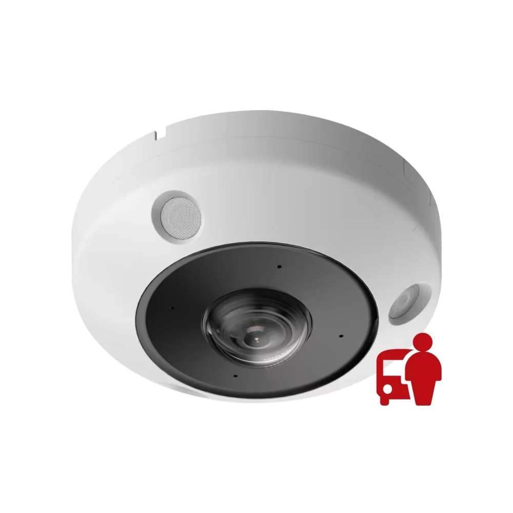 HK OEM 12MP 360 degree Fisheye POE lP Camera Human&Motion Detection VCA 130dB WDR H.265+ Two ways audio IR distance 15m