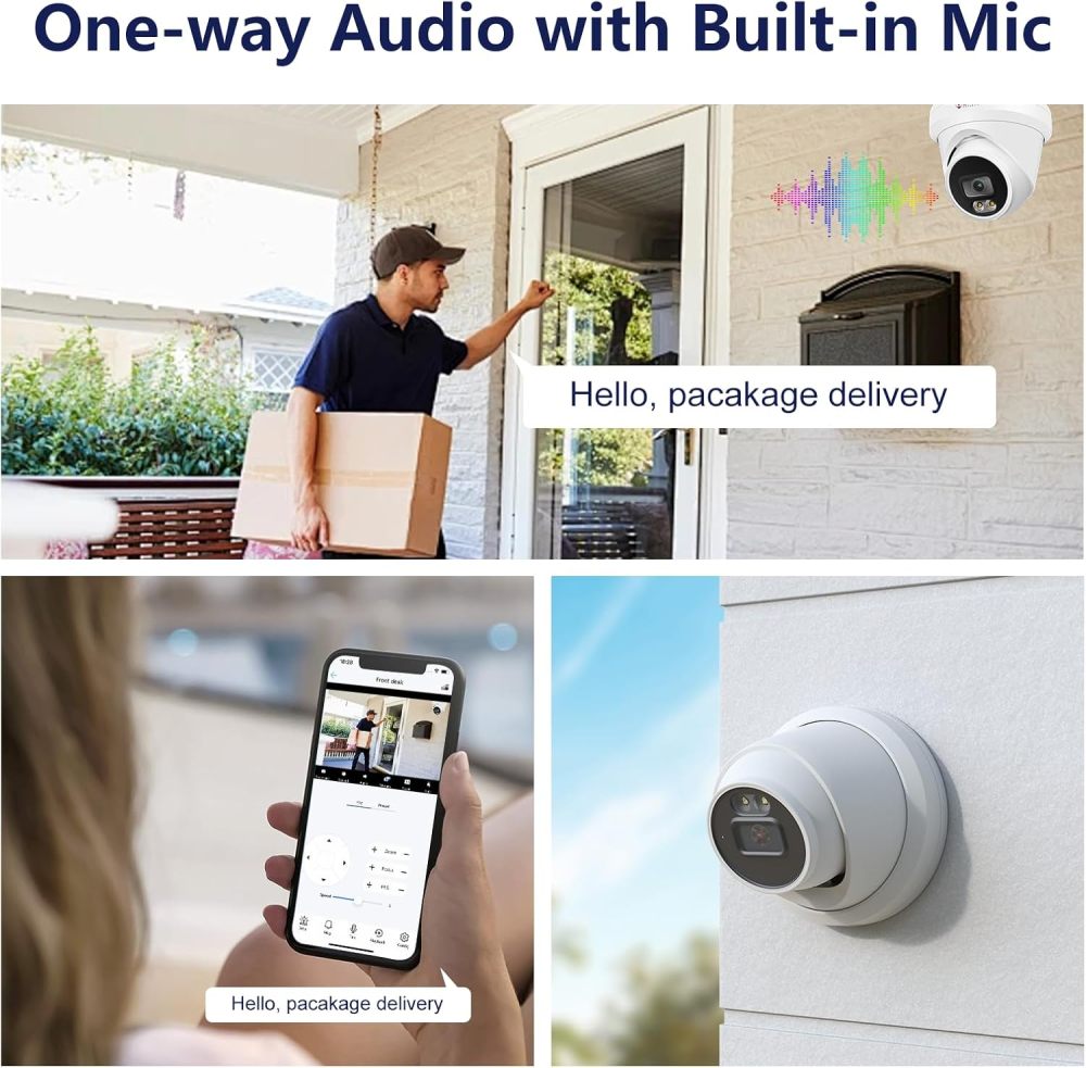 Anpviz 5MP PoE IP Camera, Built-in Mic, 512GB SD Slot, PoE Security Camera Outdoor Indoor, Smart Color Night Vision 100ft, Human & Vehicle Detection, Dome IP Camera, IP66, NDAA Compliant (U Series)