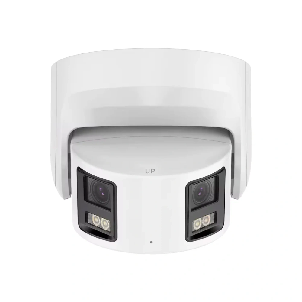 HK-OEM 4K IP Camera  8MP Dual Lens 180 degree Panoramic Camera Turret  colorVu Smart Human/Vehicle Detection Alarm 2-ways audio