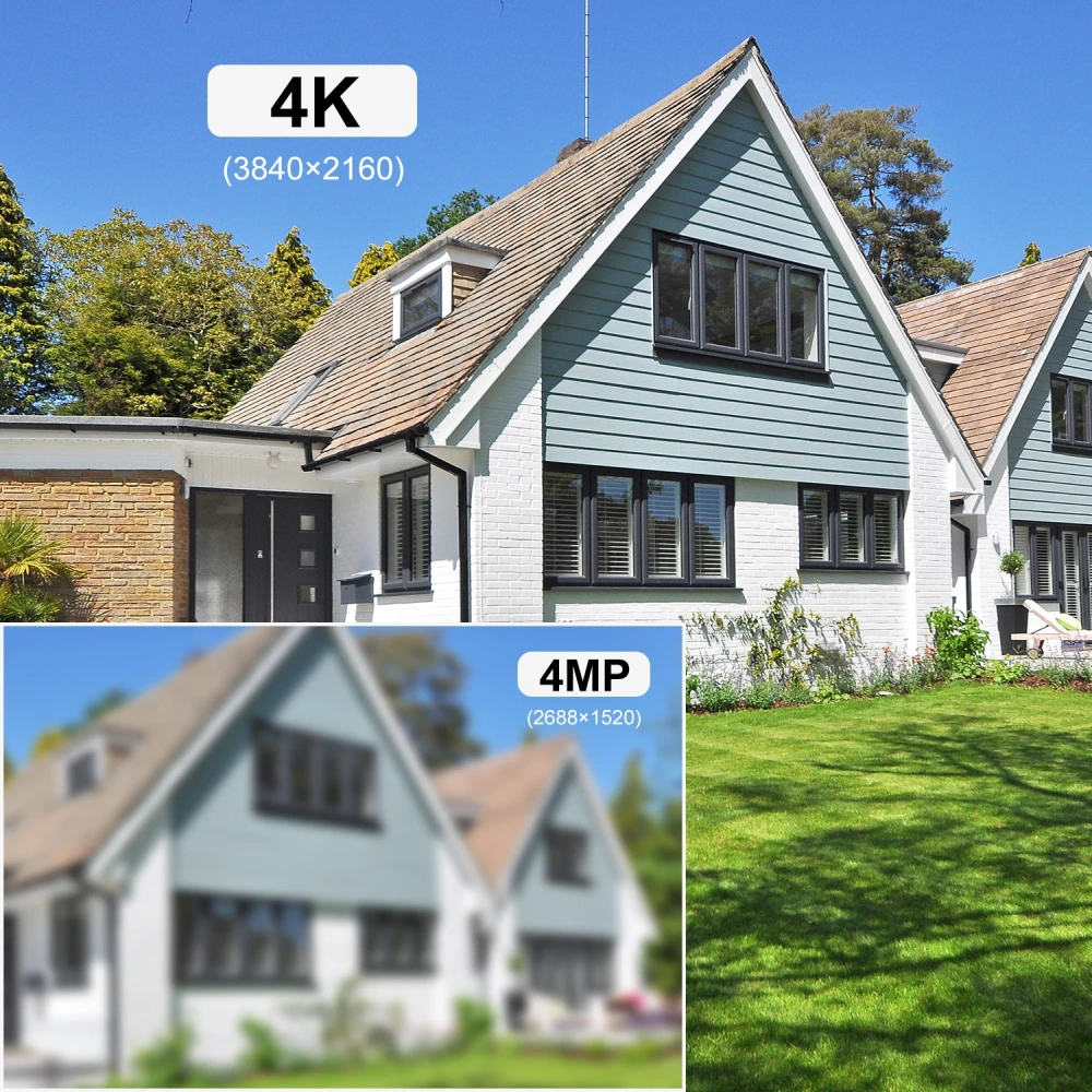 8MP Bullet Camera 4X Zoom Camera Support Human Vehicle Detection 30M IR Distance Built in Mic H.265 IP66