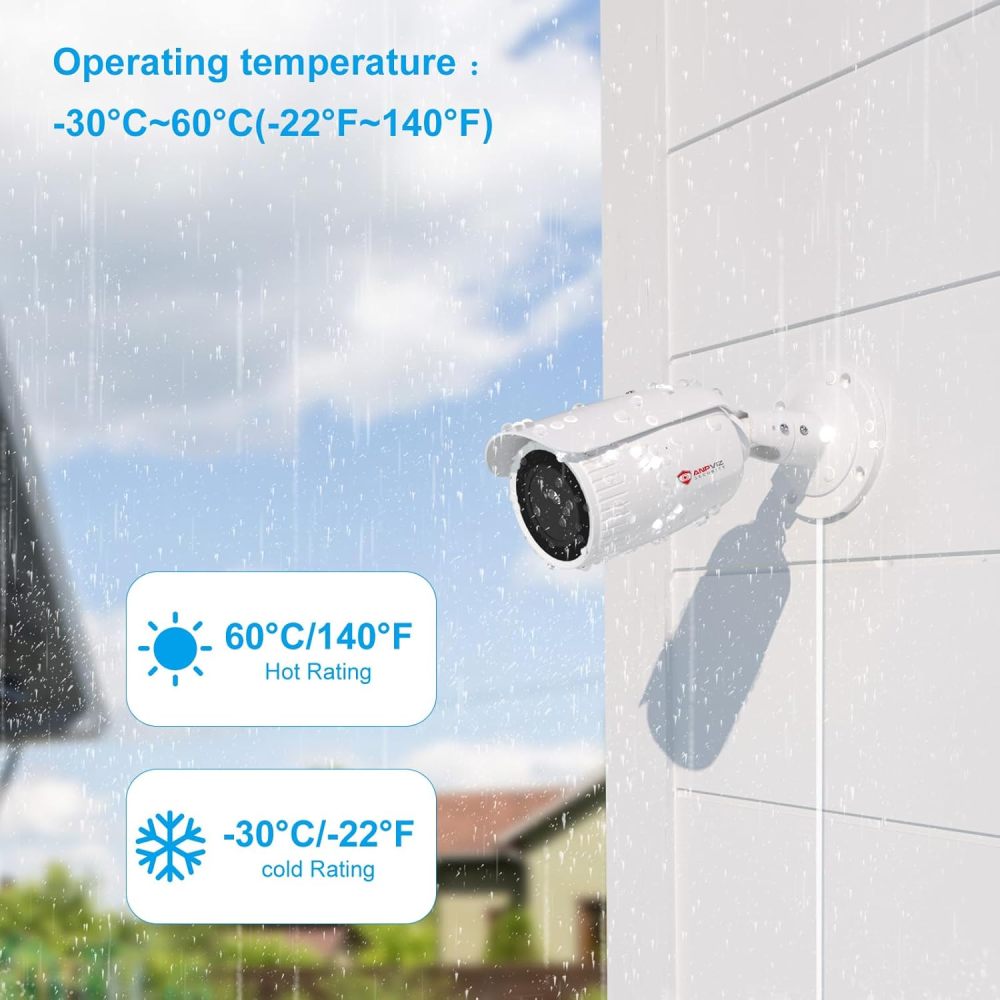 Anpviz 4X Optical Zoom POE Camera, 5MP POE IP Camera with 2.8~12mm Motorized Varifocal Lens, Outdoor Bullet Camera with 164ft Night Vision, Ture WDR, IP67 Waterproof, SD Card Recording(H Series)