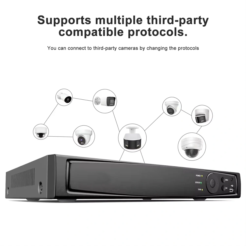 HK OEM 16 ChannelS NVR POE 4K Two-Way Audio 2SATA up to 10TB PoE interfaces 16 Port Network Video Recorder